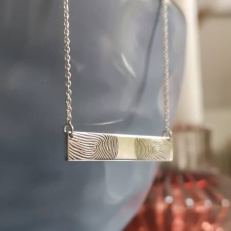 bar necklace fingerprint silver