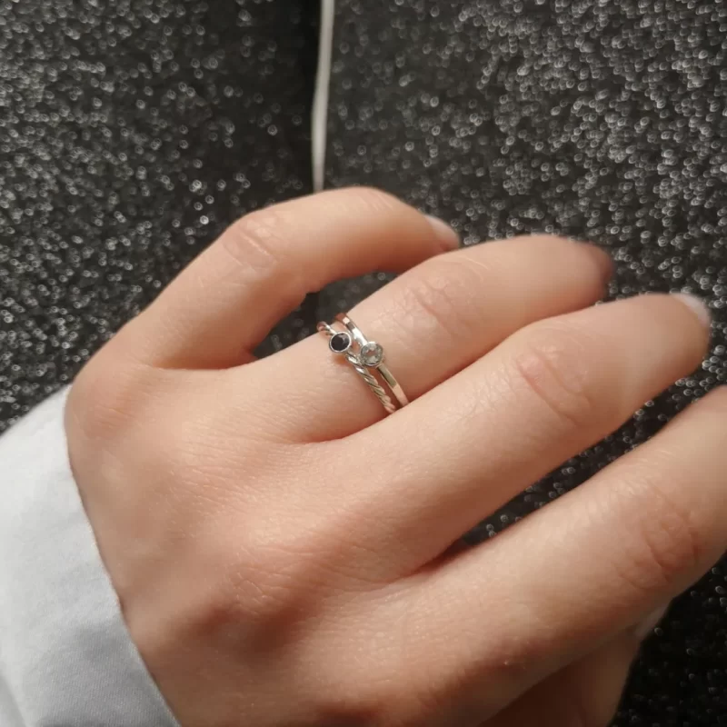 birthstone rings silver sapphire aquamarine