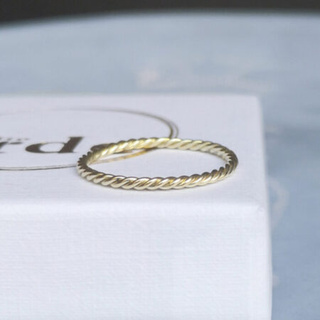twisted stacking ring 14k gold