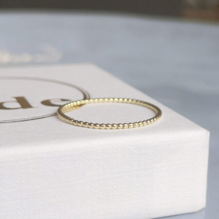 thin bubble stacking ring 14k gold