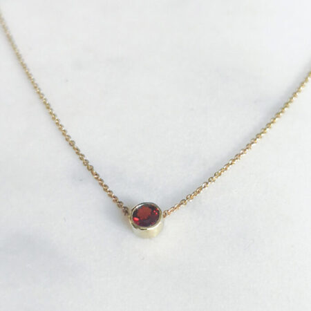 geboortesteen ketting 14kgold granaat