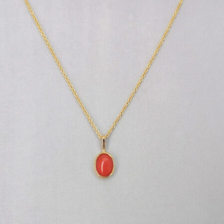 classic coral necklace ring 14k gold