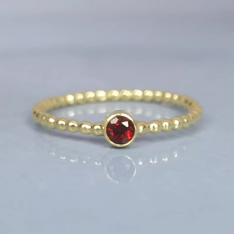 birthstone ring 14k gold garnet