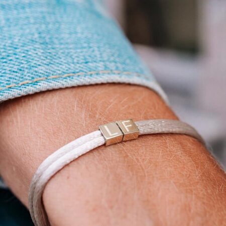 cube bracelet initials 14k gold