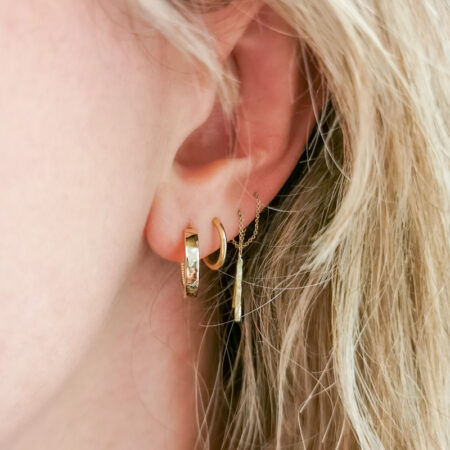 square earhoops 14k gold