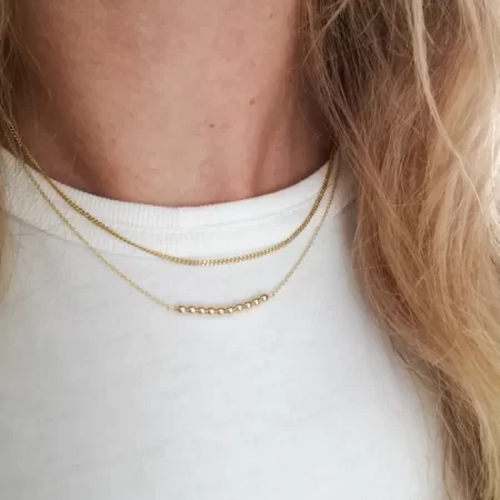 dots necklace 14k gold
