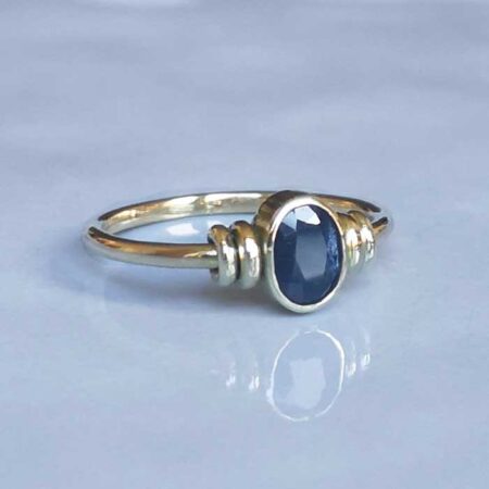 ring saffier 14k goud