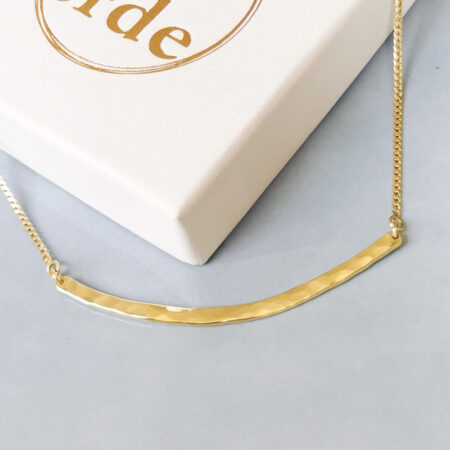 organic hammered necklace 14k gold