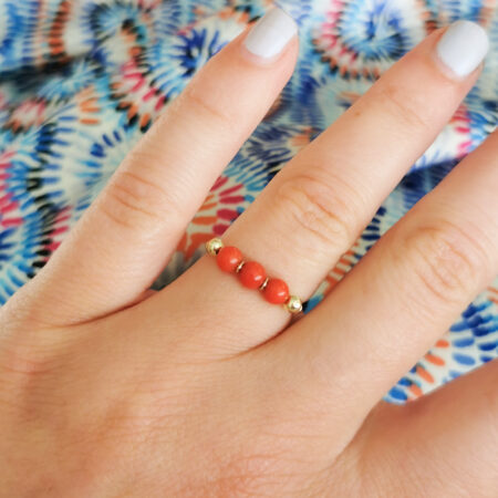 coral ring 14k gold