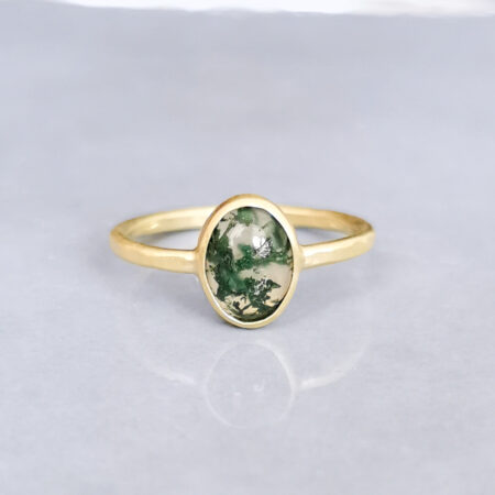 moss agate ring 14k gold