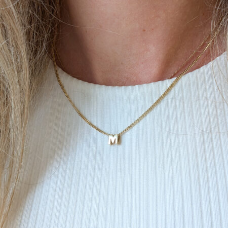 Initial charm necklace 14k
